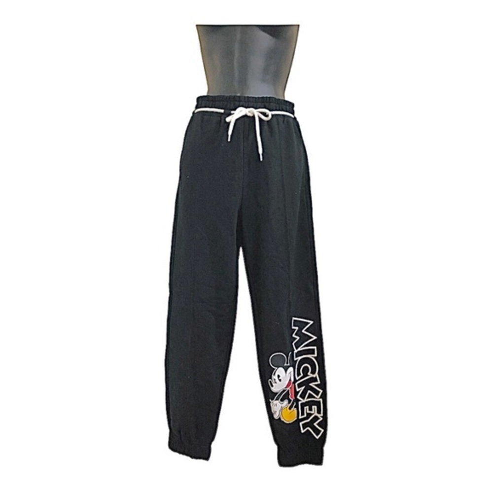 Disney mickey mouse black‎ sweatpants with corded waist tie size XS new